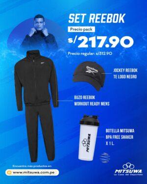 Set Reebok (Buzo + Jockey + Shaker X 1 L)